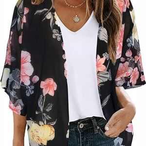 Sheer Kimono Short Sleeve Cardigan Coverup